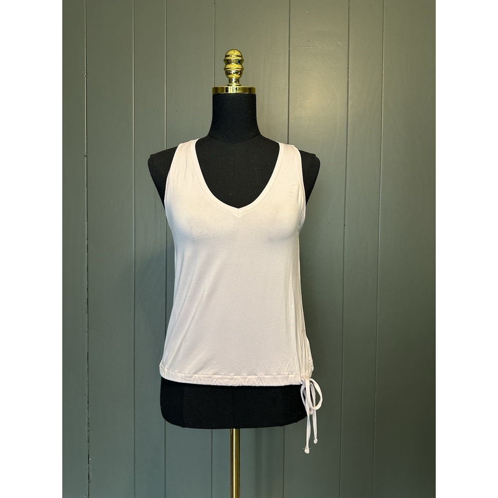 Express White V-Neck Tank Top with Side Tie